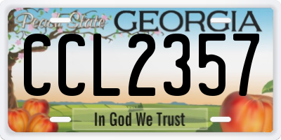 GA license plate CCL2357
