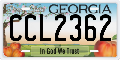 GA license plate CCL2362