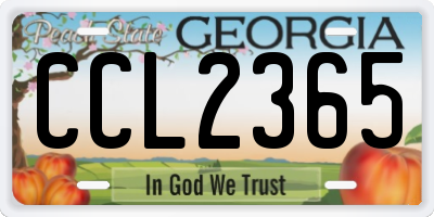 GA license plate CCL2365