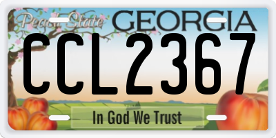 GA license plate CCL2367