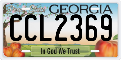 GA license plate CCL2369