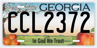 GA license plate CCL2372