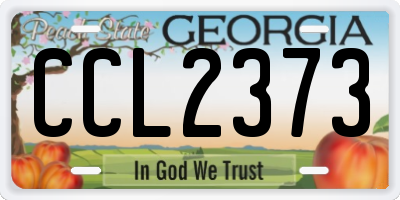 GA license plate CCL2373