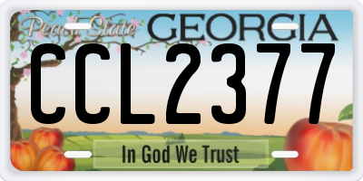 GA license plate CCL2377