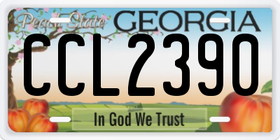 GA license plate CCL2390