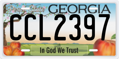 GA license plate CCL2397