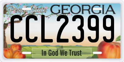 GA license plate CCL2399