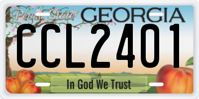 GA license plate CCL2401