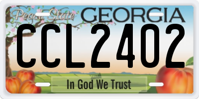 GA license plate CCL2402