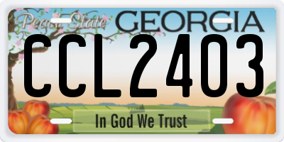 GA license plate CCL2403