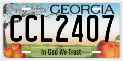 GA license plate CCL2407