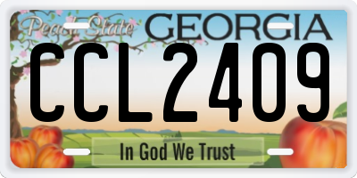 GA license plate CCL2409