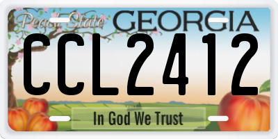 GA license plate CCL2412