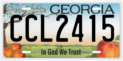 GA license plate CCL2415