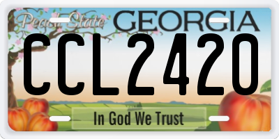 GA license plate CCL2420