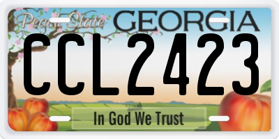 GA license plate CCL2423