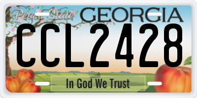 GA license plate CCL2428