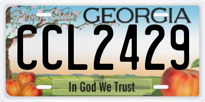 GA license plate CCL2429