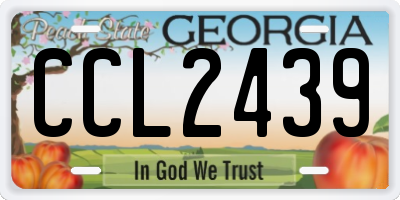 GA license plate CCL2439