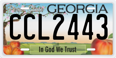 GA license plate CCL2443