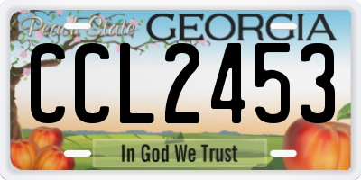 GA license plate CCL2453