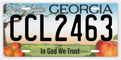 GA license plate CCL2463