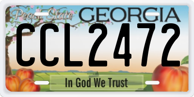 GA license plate CCL2472