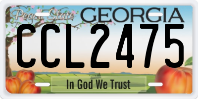 GA license plate CCL2475