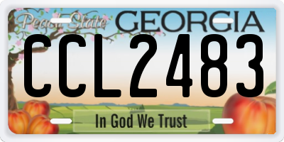 GA license plate CCL2483