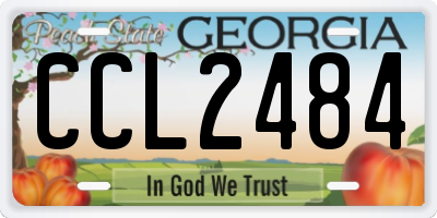 GA license plate CCL2484