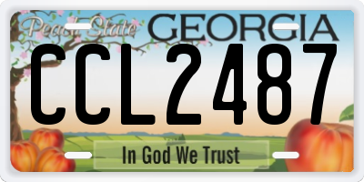 GA license plate CCL2487