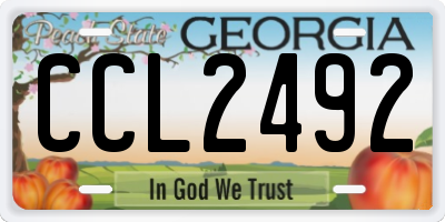 GA license plate CCL2492