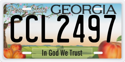 GA license plate CCL2497