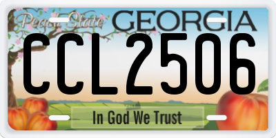 GA license plate CCL2506