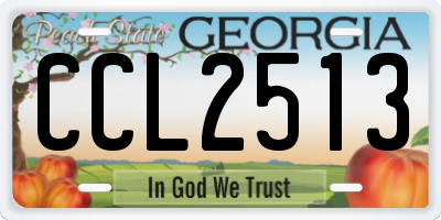 GA license plate CCL2513