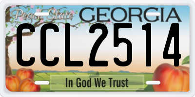 GA license plate CCL2514