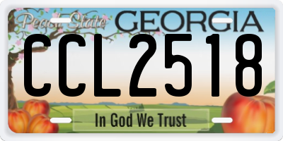 GA license plate CCL2518