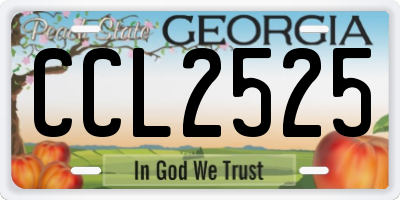 GA license plate CCL2525