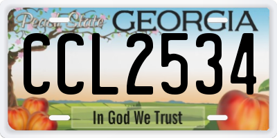 GA license plate CCL2534