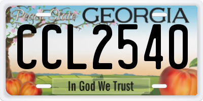 GA license plate CCL2540