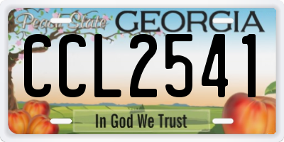 GA license plate CCL2541
