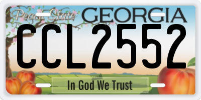 GA license plate CCL2552