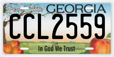 GA license plate CCL2559