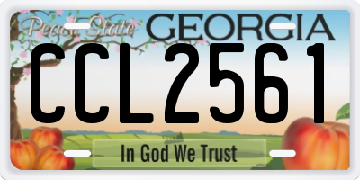 GA license plate CCL2561