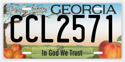 GA license plate CCL2571