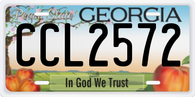 GA license plate CCL2572