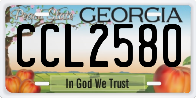 GA license plate CCL2580