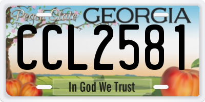 GA license plate CCL2581