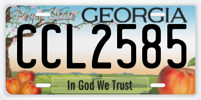 GA license plate CCL2585