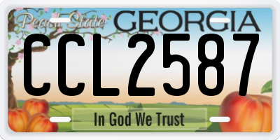 GA license plate CCL2587